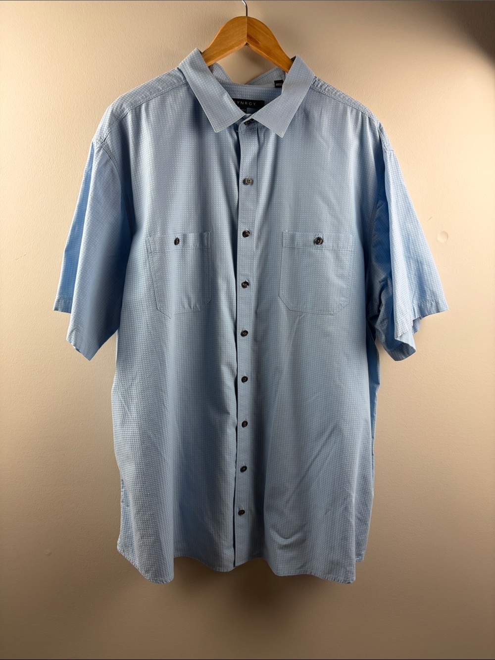 Synrgy Light Blue Short-Sleeve Button-Up Shirt